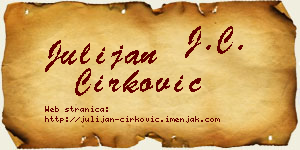 Julijan Ćirković vizit kartica